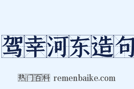 驾幸河东造句是什么意思的图片